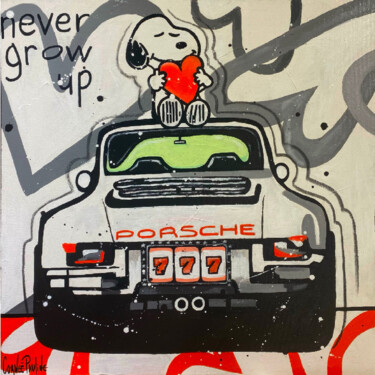 Картина под названием "Never Grow Up, Snoo…" - Pauline Cornee, Подлинное произведение искусства, Акрил Установлен на Деревян…