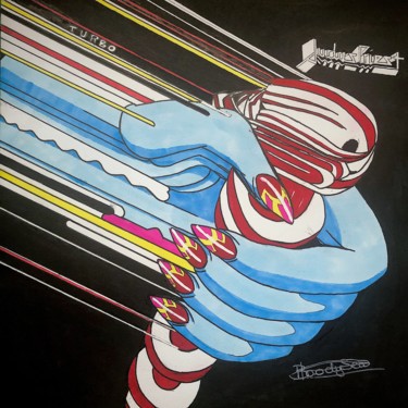 Drawing titled "Judas Priest - Turb…" by Pauline Sarrazin (Bloodysea_), Original Artwork, Marker