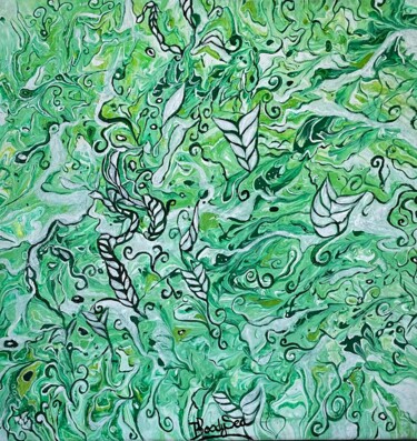 Peinture intitulée "Végétation Féérique…" par Pauline Sarrazin (Bloodysea_), Œuvre d'art originale, Acrylique Monté sur Châs…