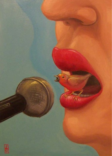 Peinture intitulée "La voix du haut" par Pauline Balland, Œuvre d'art originale, Huile