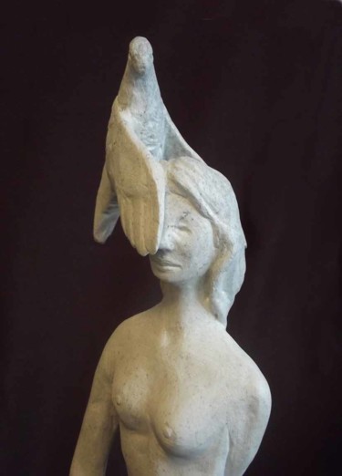Sculpture titled "Néfertiti" by Pauline Balland, Original Artwork, Stone