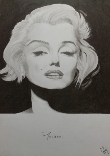 Dibujo titulada "Monroe." por Mathias Montayaud, Obra de arte original, Grafito