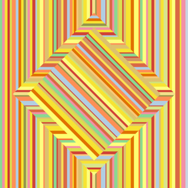 Digitale Kunst mit dem Titel "Rotation Quadrate" von Paul John Collins, Original-Kunstwerk, 2D digitale Arbeit