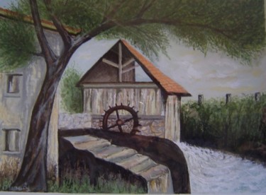 Peinture intitulée "mon moulin" par Paul Lamouche, Œuvre d'art originale