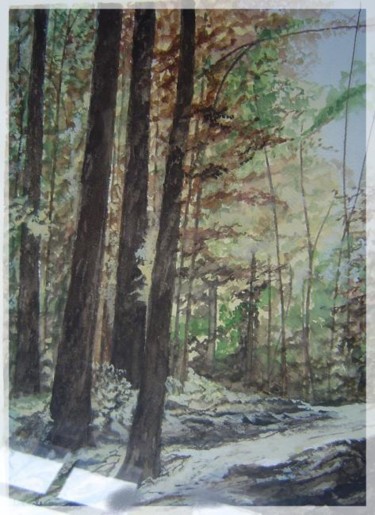 Peinture intitulée "Sous Bois d'aprés u…" par Paul Lamouche, Œuvre d'art originale
