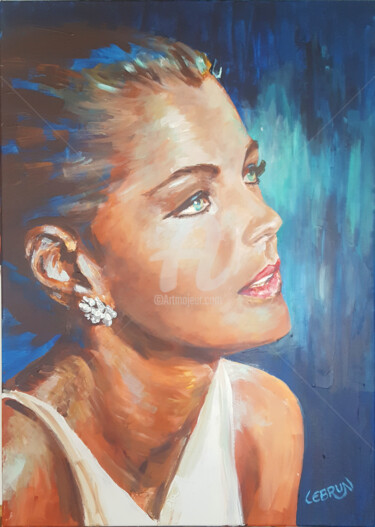 Painting titled "Portrait de Romy Sc…" by Paul Lebrun, Original Artwork, Acrylic