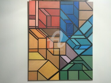 Painting titled "Four rooms" by Costa Cardoso, Original Artwork, Acrylic