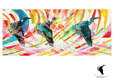 Arte digital titulada "voando no turbilhão…" por Paulo Celso Marcondes De Salles, Obra de arte original, Pintura Digital