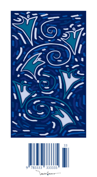 Arte digital titulada "dança barra 333 azul" por Paulo Celso Marcondes De Salles, Obra de arte original, Trabajo Digital 2D