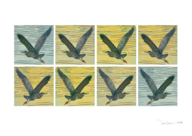 Digital Arts titled "pássaros voando no…" by Paulo Celso Marcondes De Salles, Original Artwork, 2D Digital Work