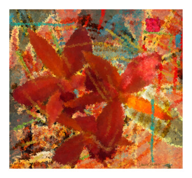 Arte digital titulada "orquídea vermelha" por Paulo Celso Marcondes De Salles, Obra de arte original, Pintura Digital
