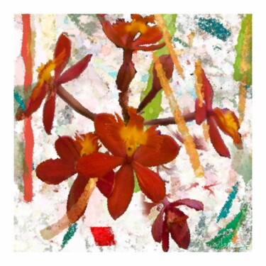 Grafika cyfrowa / sztuka generowana cyfrowo zatytułowany „orquídea e o salmão” autorstwa Paulo Celso Marcondes De Salles, Or…