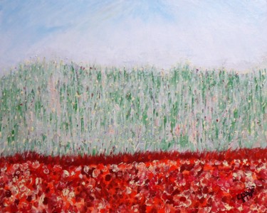 Pintura titulada "Campo Verde" por Paulo Gonzalez, Obra de arte original, Tinta