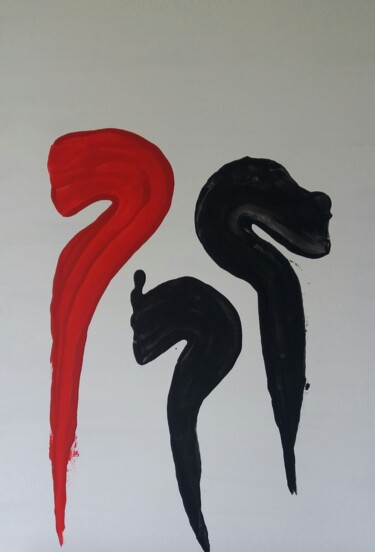 绘画 标题为“Black, White & Red” 由Paulo Gonzalez, 原创艺术品, 丙烯