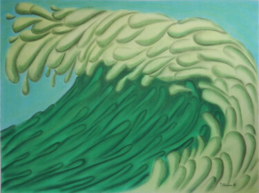 Drawing titled "Ondas 3 / Waves 3" by Paulo H Vieira, Original Artwork, Pastel