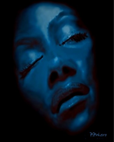 Painting titled "Blue" by Paulo Pinheiro, Original Artwork, 2D Digital Work