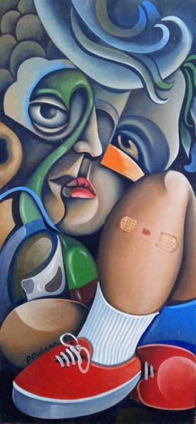 Painting titled "Mãe" by Paulo Pinheiro, Original Artwork, Oil