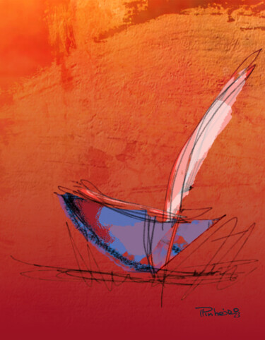 Arte digital titulada "Barco" por Paulo Pinheiro, Obra de arte original, Pintura Digital