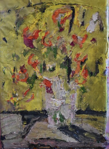 Peinture intitulée "Vaso de flores" par Gritodetinta, Œuvre d'art originale, Huile