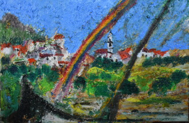 Pintura titulada "Arco-íris" por Gritodetinta, Obra de arte original, Oleo Montado en Bastidor de camilla de madera