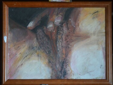 Painting titled "Caso" by Gritodetinta, Original Artwork, Pastel Mounted on Wood Stretcher frame