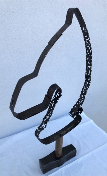 Sculpture titled "Força" by Paulo Barbosa, Original Artwork, Metals