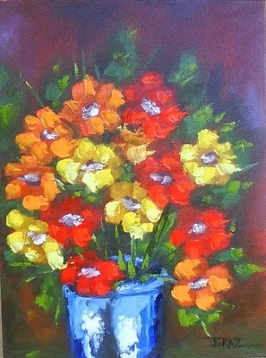 Pintura intitulada ""Vaso de Flores"" por Paulo Braz De Oliveira, Obras de arte originais