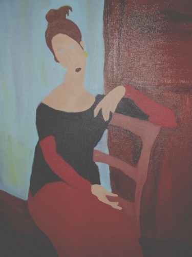 Peinture intitulée "jeanne hebuterne d'…" par Paulo Dos Santos, Œuvre d'art originale
