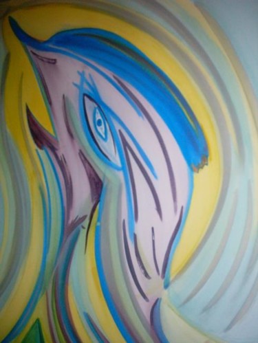 Painting titled "bird´s head" by Paulo Fontinha, Original Artwork