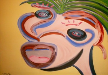 Pintura intitulada "Scream for Haiti" por Paulo Fontinha, Obras de arte originais