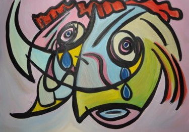 Painting titled "Boy who cries" by Paulo Fontinha, Original Artwork