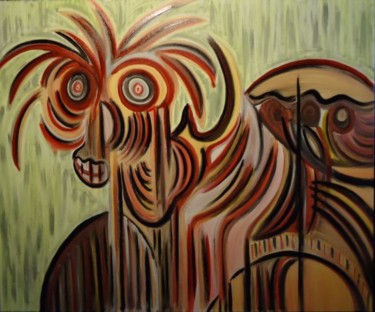 Painting titled "ANIMAL IN PAIN" by Paulo Fontinha, Original Artwork