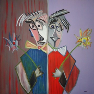 Painting titled "THE TWO PRETENDERS" by Paulo Fontinha, Original Artwork