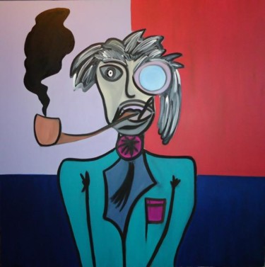 Painting titled "MEN WITH PIPE AND G…" by Paulo Fontinha, Original Artwork