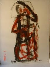 Pintura intitulada "Monge" por Paulo Jobim, Obras de arte originais