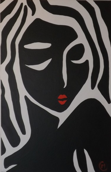 Painting titled "Peinture de visages…" by Paulo Martin, Original Artwork, Acrylic