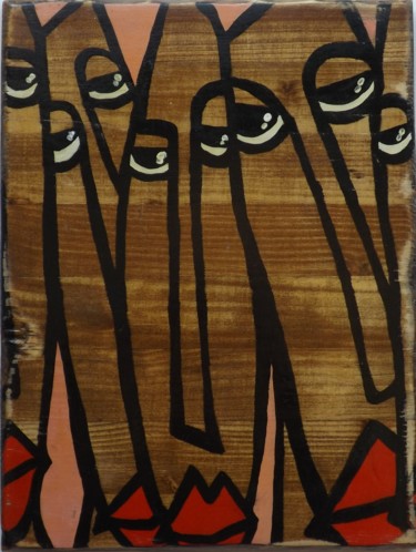 Painting titled "Ellos" by Paulo Martin, Original Artwork, Acrylic Mounted on Wood Panel