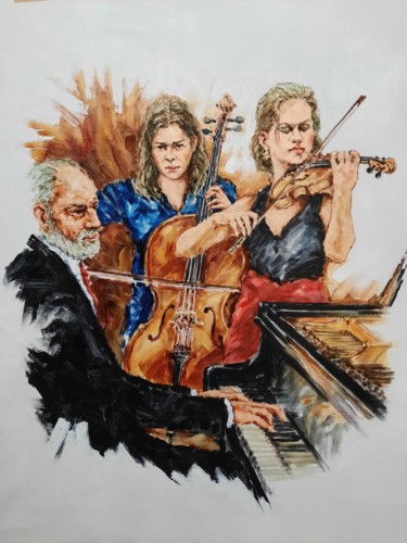 TRIO CLÁSSICO Pittura intitolato "TRIO CLÁSSICO" da Martorelli, Opera d'arte originale, Acrilico