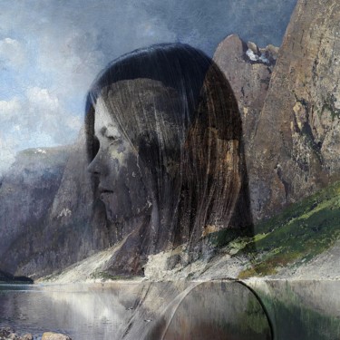 Arte digitale intitolato "Into the lake" da Paulo Vilarinho, Opera d'arte originale, Fotomontaggio