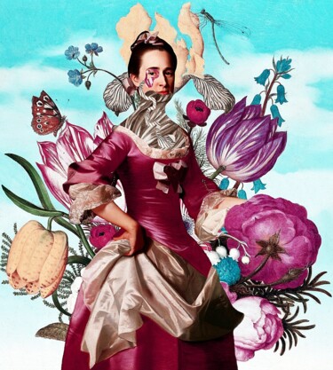 Digitale Kunst mit dem Titel "Mrs Geo" von Paulo Vilarinho, Original-Kunstwerk, Fotomontage