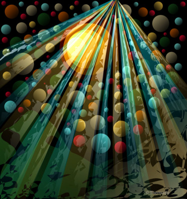 Arte digitale intitolato "Spiral Balloons" da Paulo Themudo, Opera d'arte originale, Pittura digitale