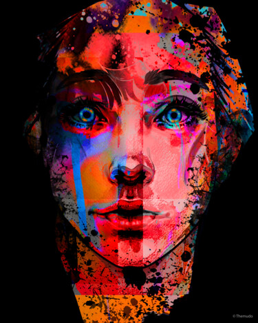 Digitale Kunst getiteld "Cold Tear" door Paulo Themudo, Origineel Kunstwerk, Digitaal Schilderwerk