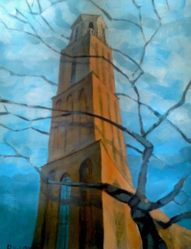 Картина под названием "tower" - Paulus Hoffman, Подлинное произведение искусства, Масло