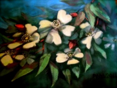 Painting titled "flowers 1" by Paulus Hoffman, Original Artwork, Oil