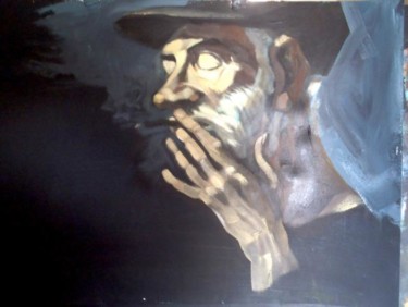 Картина под названием "smoking in the black" - Paulus Hoffman, Подлинное произведение искусства, Масло