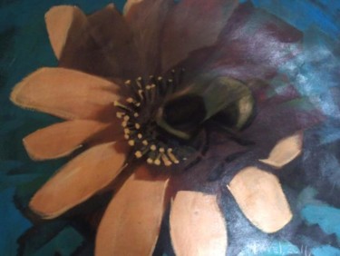 Painting titled "bumble bee in a flo…" by Paulus Hoffman, Original Artwork, Oil