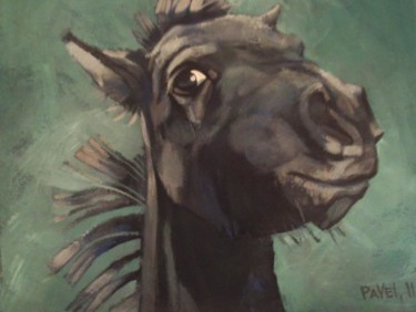 Картина под названием "fun pony" - Paulus Hoffman, Подлинное произведение искусства, Масло