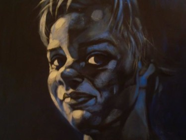 Картина под названием "blue portrait" - Paulus Hoffman, Подлинное произведение искусства, Масло