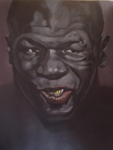 Картина под названием "Mike Tyson, the man…" - Paulus Hoffman, Подлинное произведение искусства, Масло
