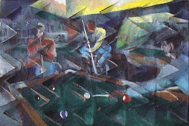 Painting titled "billiard" by Paulyvalent (Paul Elie), Original Artwork